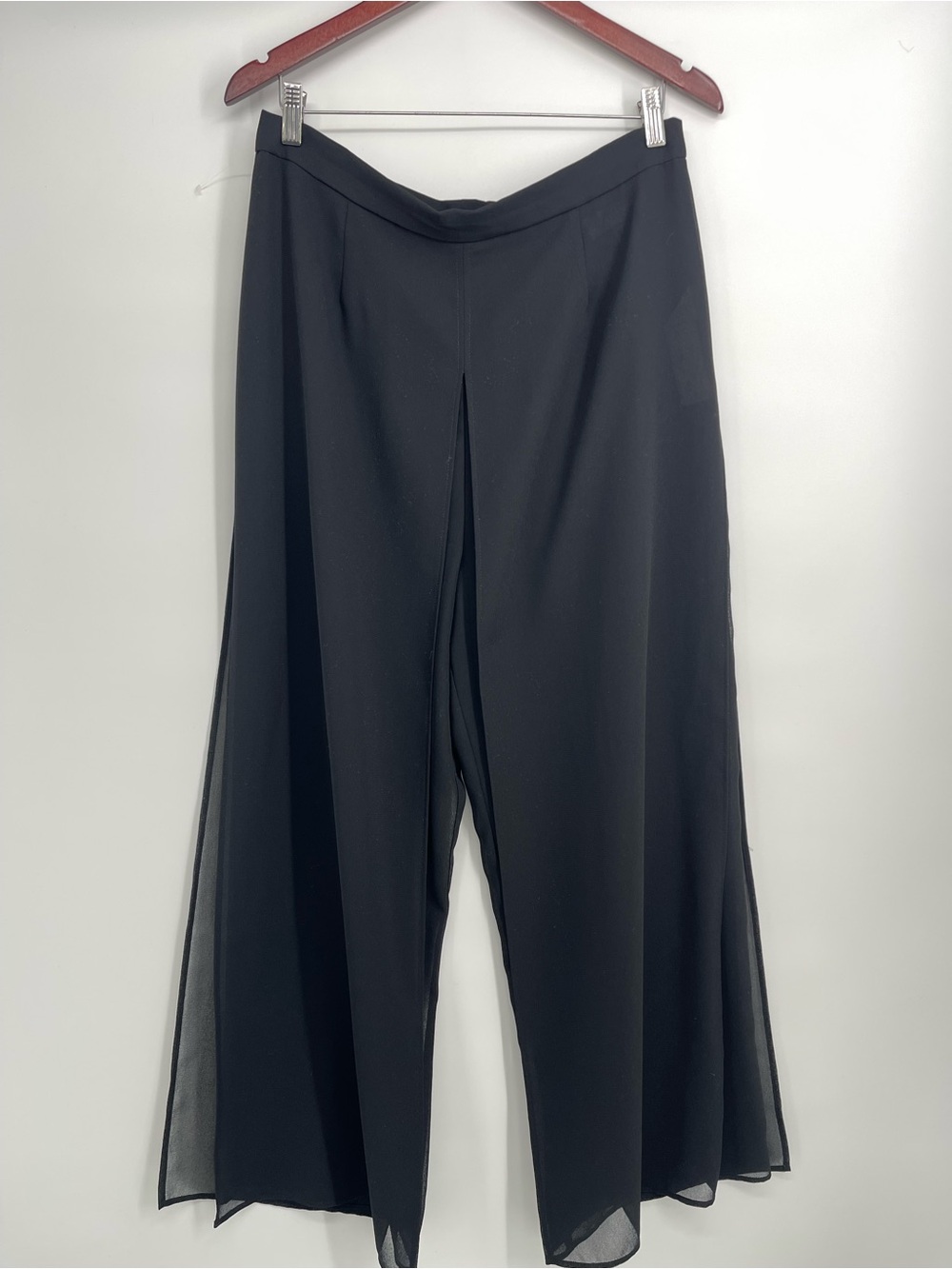 Joseph Ribkoff Black Wide-Leg Overlay Pants